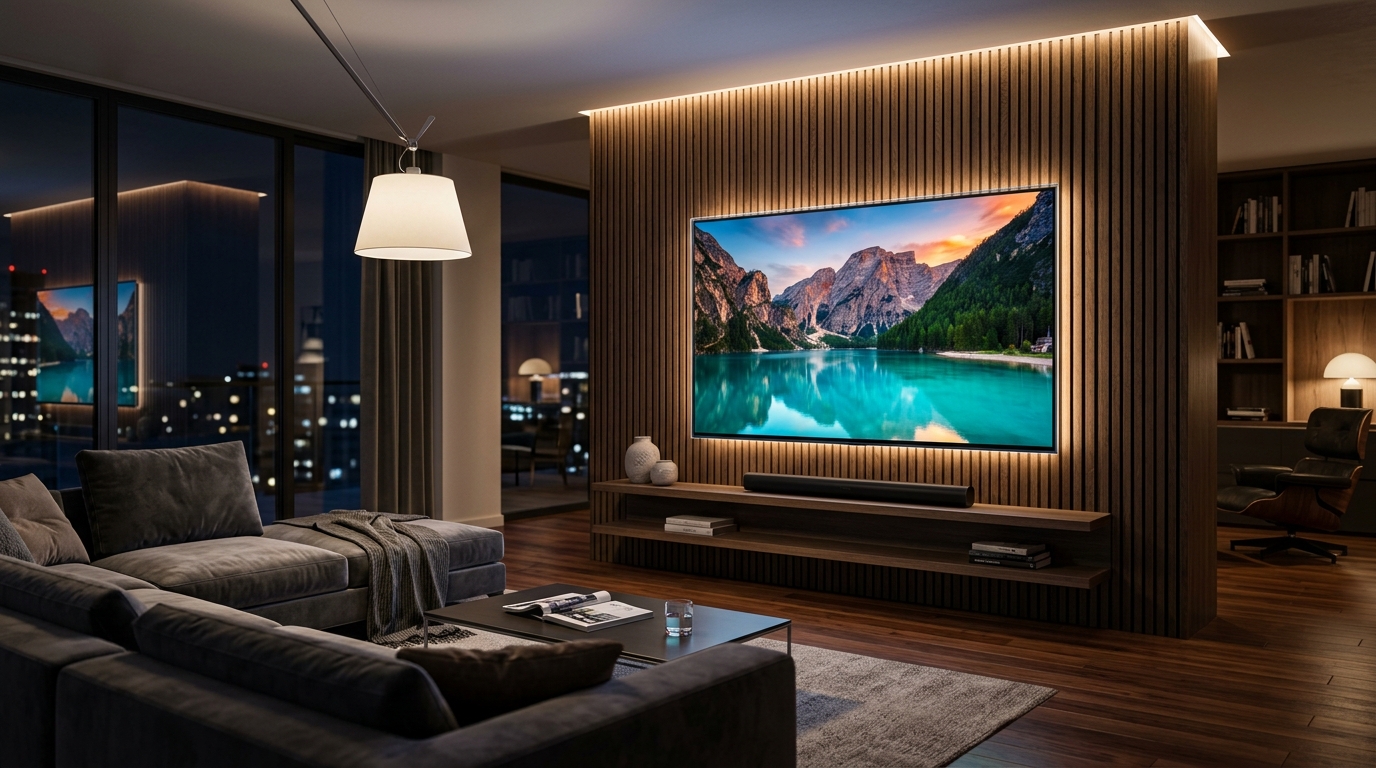 AegisVision TV Screen Protector Installed in Modern Living Room